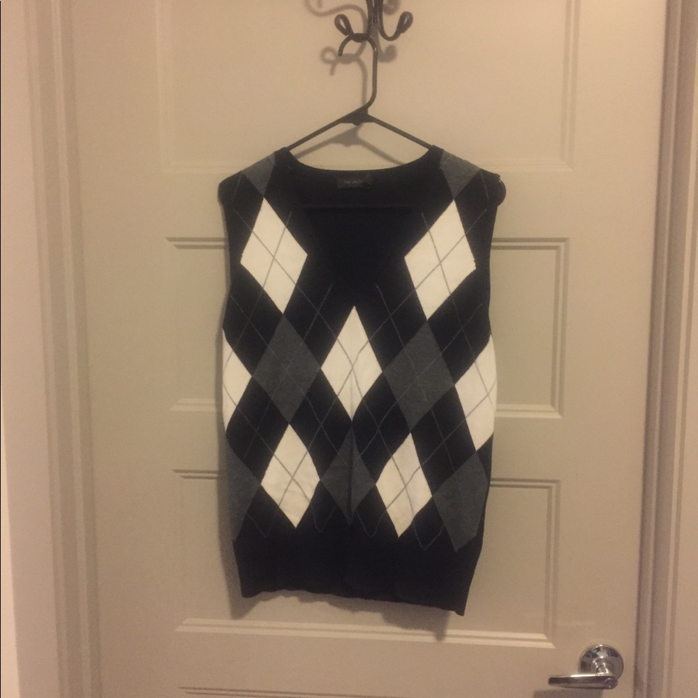 The Limited Black Argyle Vest